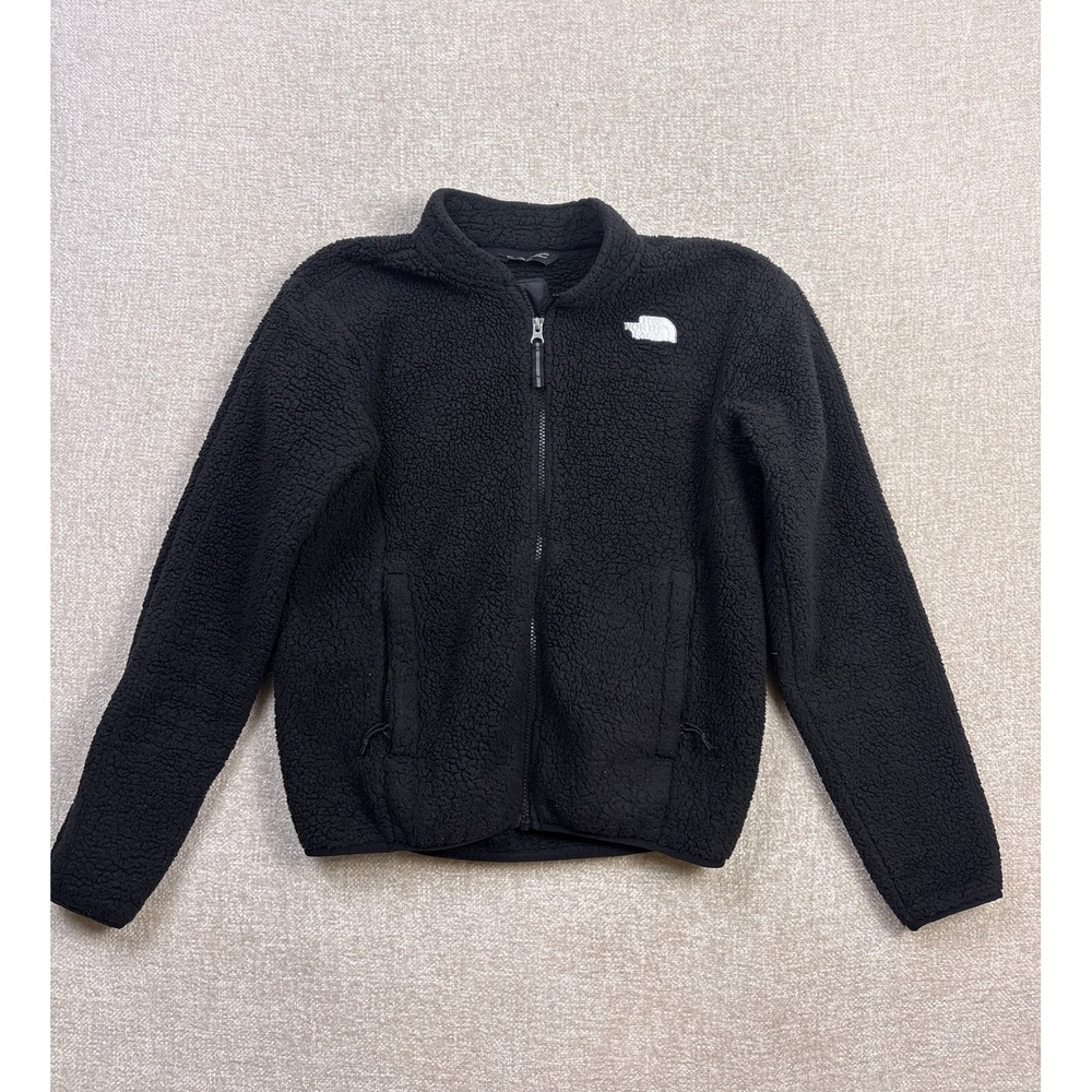 The North Face Womens Black Sherpa Fleece Full Zip Jacket Size S Small
